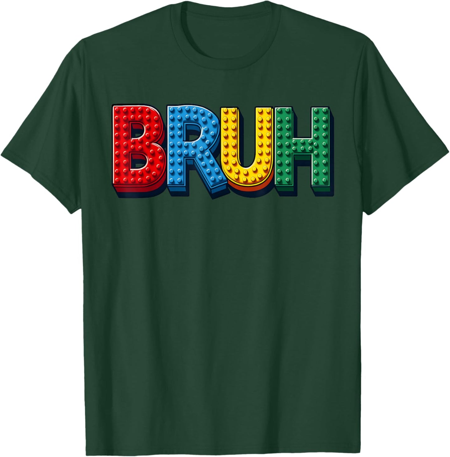Play Building Blocks Bruh Funny Kids Boys Saying Brick Build T-Shirt - T-Shirt | Forest