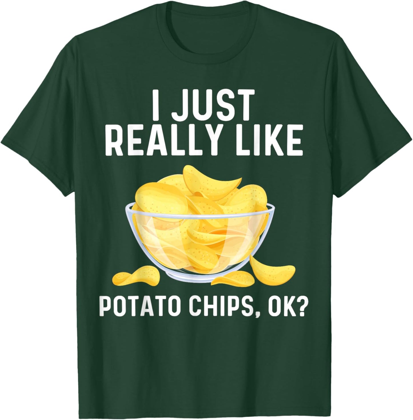 Funny Potato Chips Art Women Kids Bag Of Chips Lover T-Shirt - T-Shirt | Forest