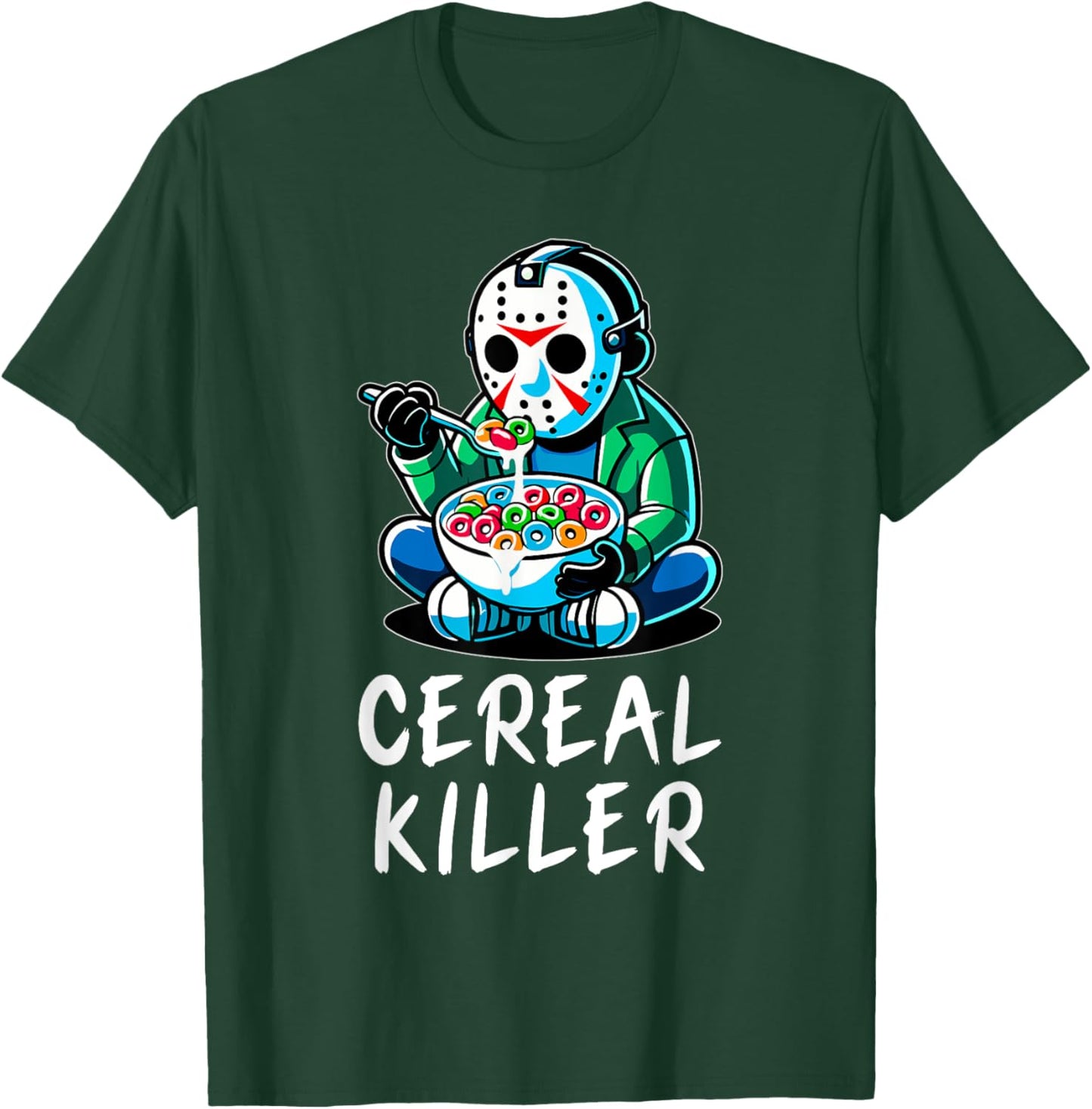 Halloween Spirit Funny Halloween Character Breakfast Cereal Killer Gift -Adults Black T-Shirt - T-Shirt | Forest