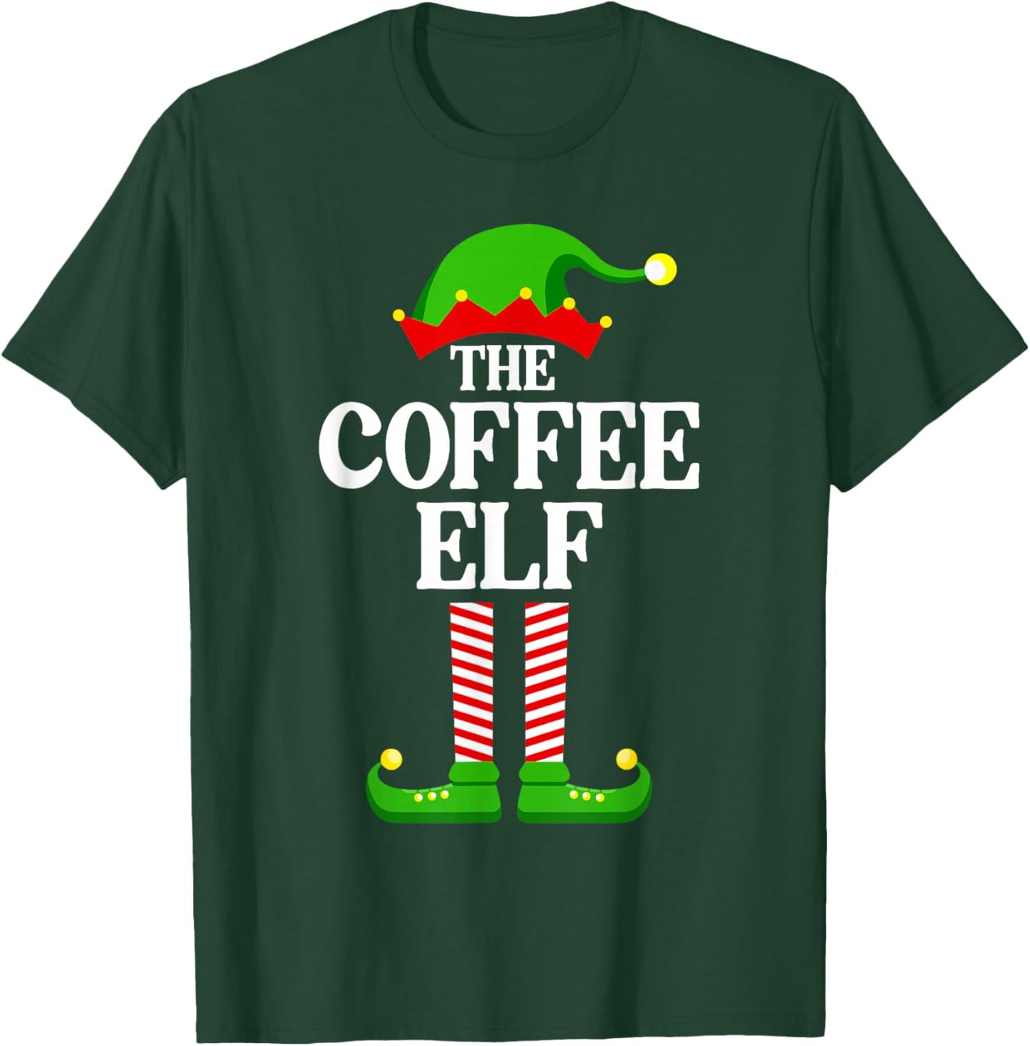 Coffee Elf Family Matching Group Funny Christmas T-Shirt - T-Shirt | Forest