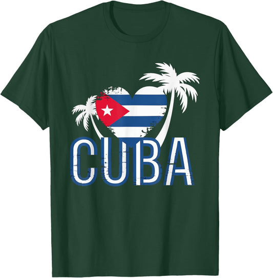 Cubanita I Love Cuba Cuban Pride Cuban Women Cuban Flag T-Shirt - T-Shirt | Forest