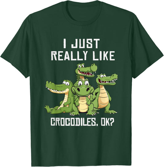 Crocodile Lover Women Alligator Kids Cute Crocodiles T-Shirt - T-Shirt | Forest