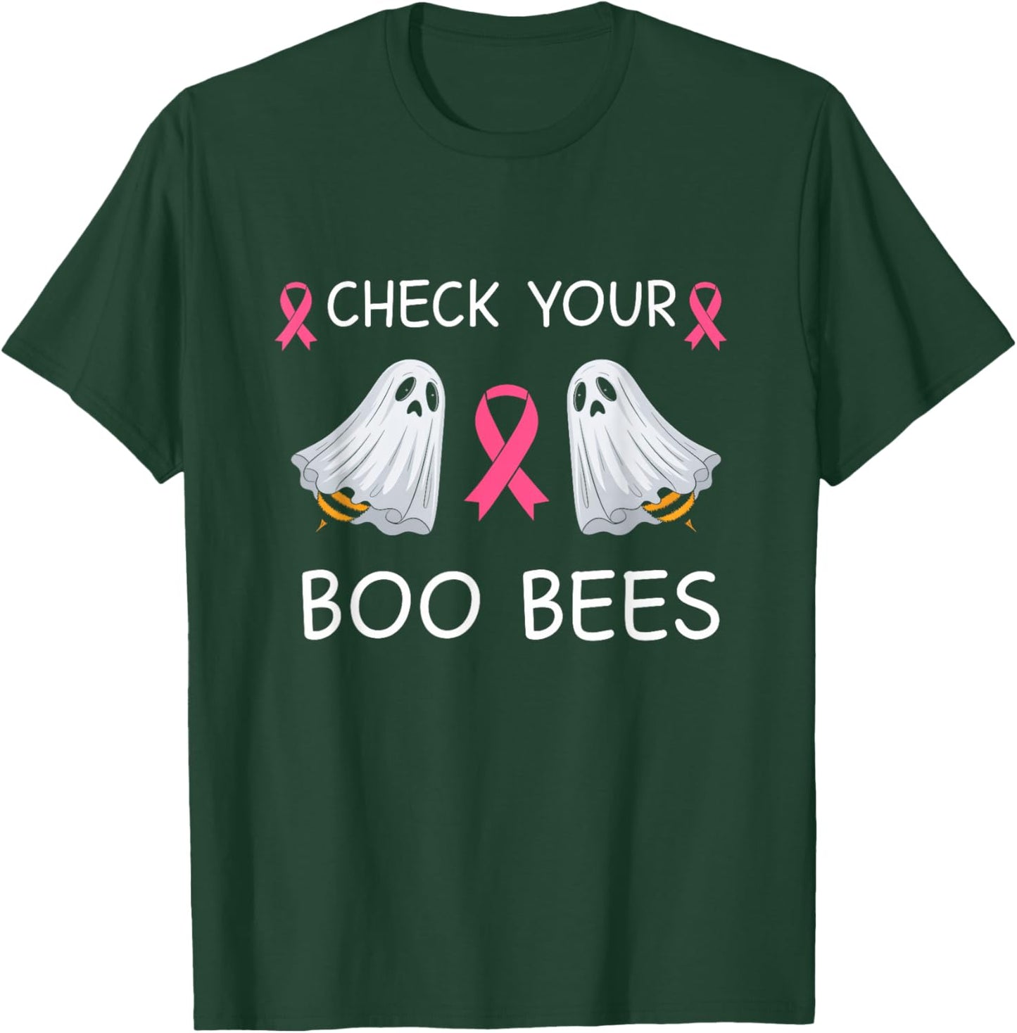 Check Your Boo Bees Shirt Funny Breast Cancer Halloween T-Shirt - T-Shirt | Forest