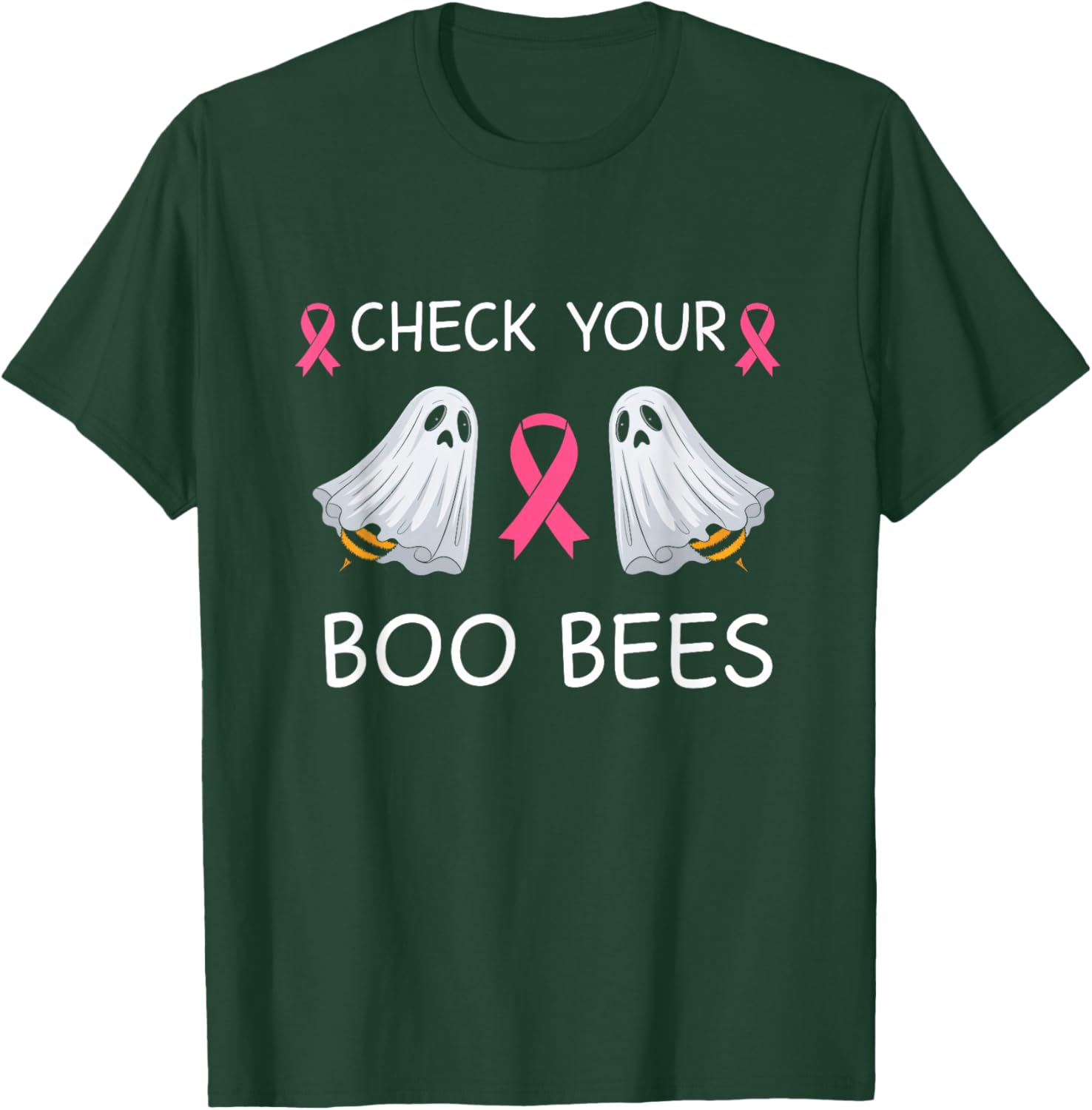 Check Your Boo Bees Shirt Funny Breast Cancer Halloween T-Shirt - T-Shirt | Forest