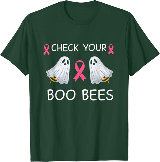 Check Your Boo Bees Shirt Funny Breast Cancer Halloween T-Shirt - T-Shirt | Forest