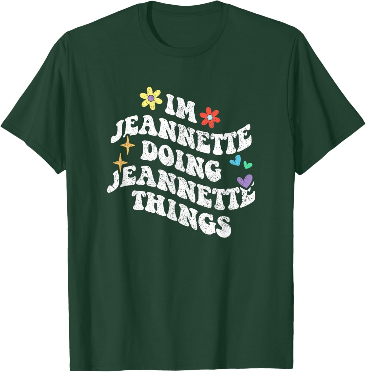 Retro Groovy Im Jeannette Doing Jeannette Things Funny T-Shirt - T-Shirt | Forest