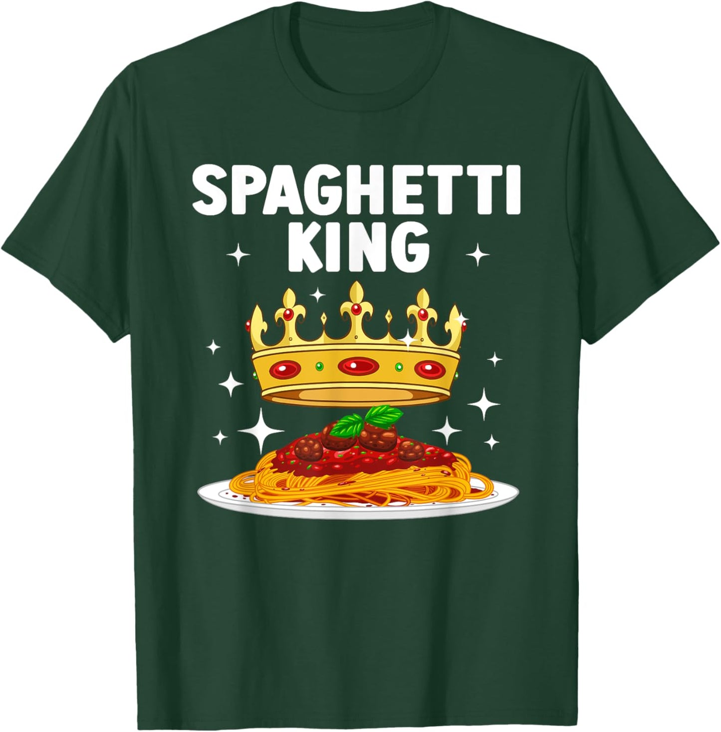 Cool Spaghetti King Art Boys Pasta Lover Spaghetti T-Shirt - T-Shirt | Forest