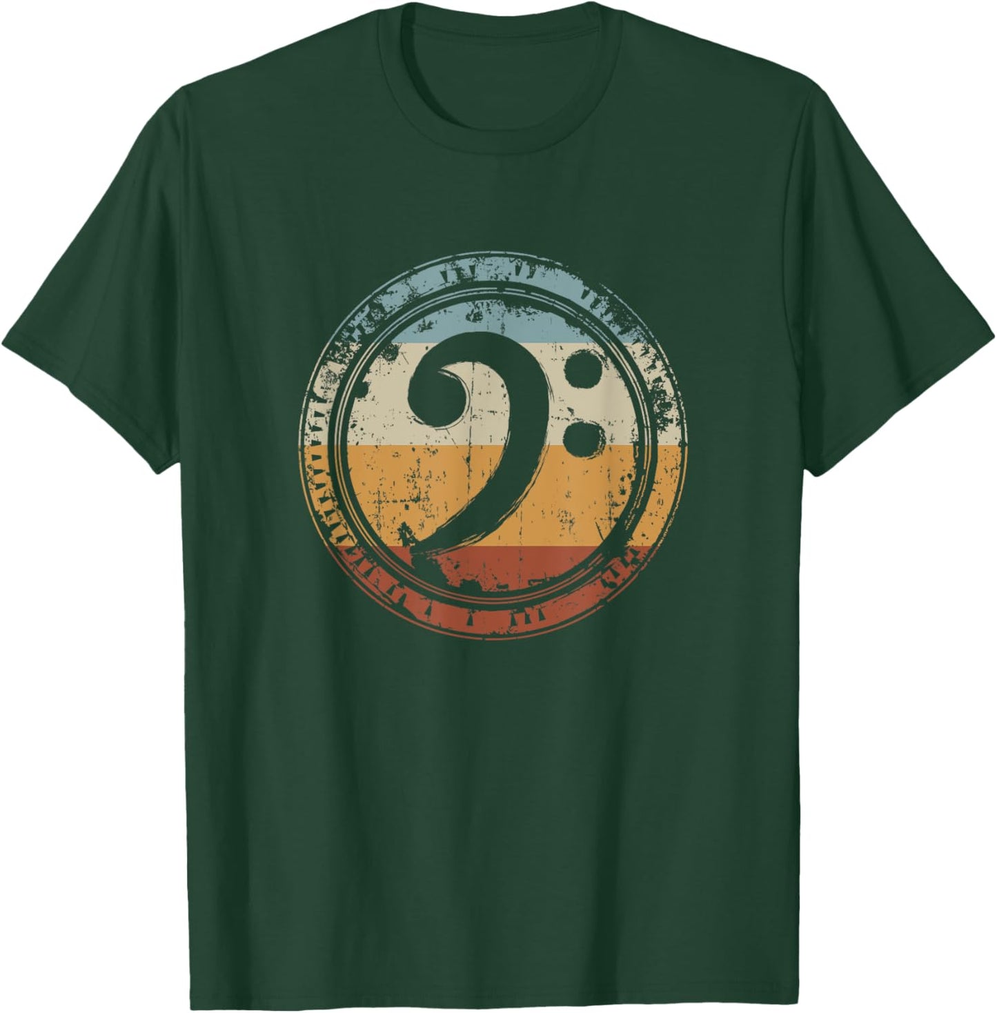 Vintage Bass Clef for Bass Player Bassist T-Shirt - T-Shirt | Forest