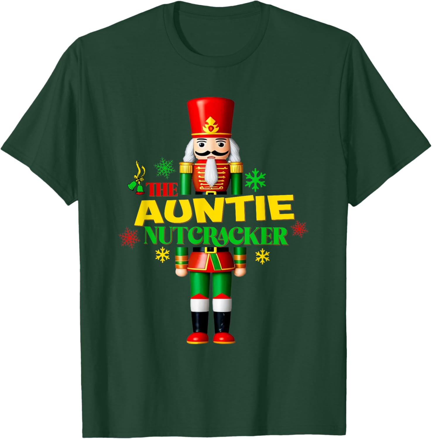 Funny Auntie Nutcracker Christmas PJ Aunt Matching Family T-Shirt - T-Shirt | Forest