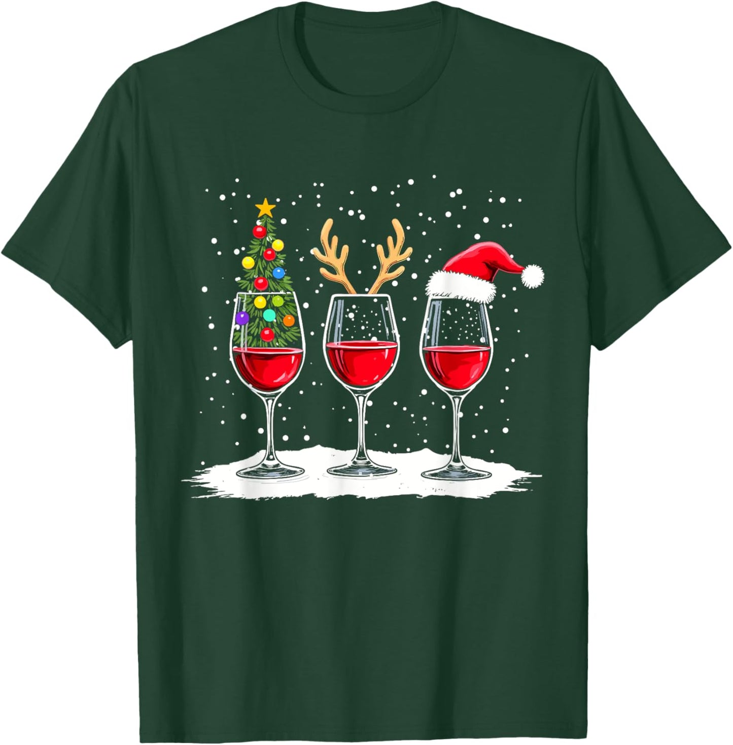 Funny Xmas Outfit Adult Couples Christmas Pajamas T-Shirt - T-Shirt | Forest