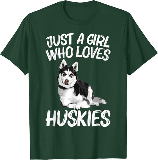 Cool Husky Gift Husky Lover Accessories & Stuff , Girls, -Kids, -Youth - Black - Small - Short Sleeve - Cotton Blend - Husky Themed T-Shirt - T-Shirt | Forest