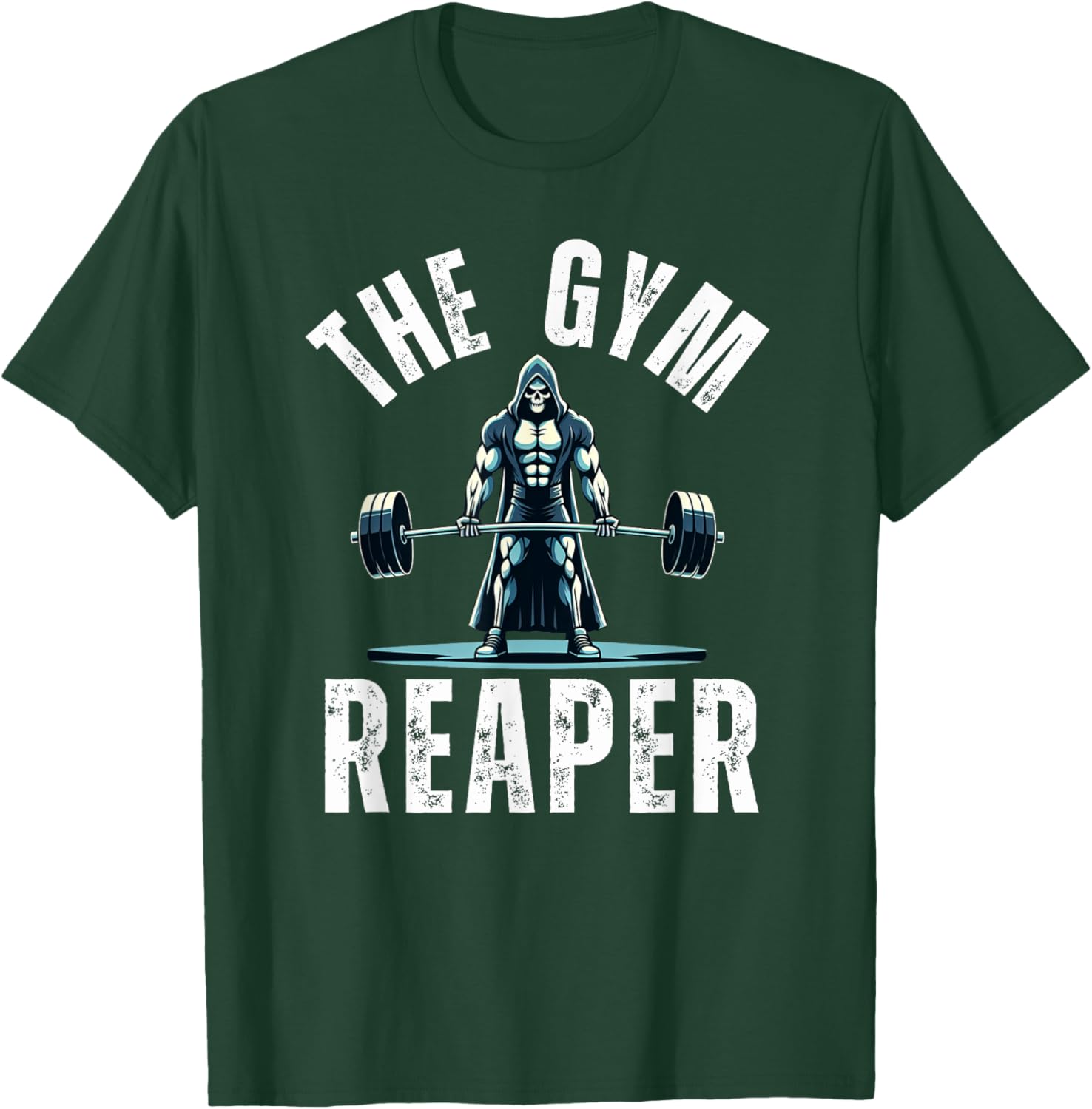 The Gym Reaper Halloween humor workout grim reaper deadlift T-Shirt - T-Shirt | Forest