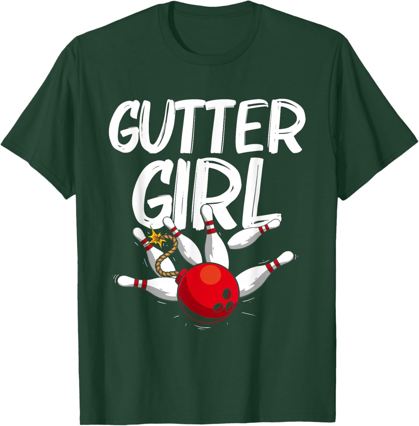 Funny Bowling Design For Girls Women Bowler Bowling Lover T-Shirt - T-Shirt | Forest