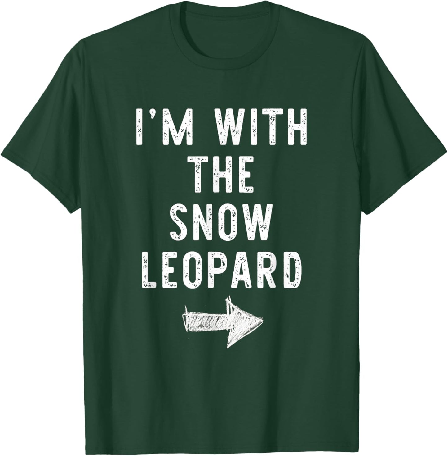 I’m With The Snow Leopard Funny Halloween Couple Costume T-Shirt - T-Shirt | Forest