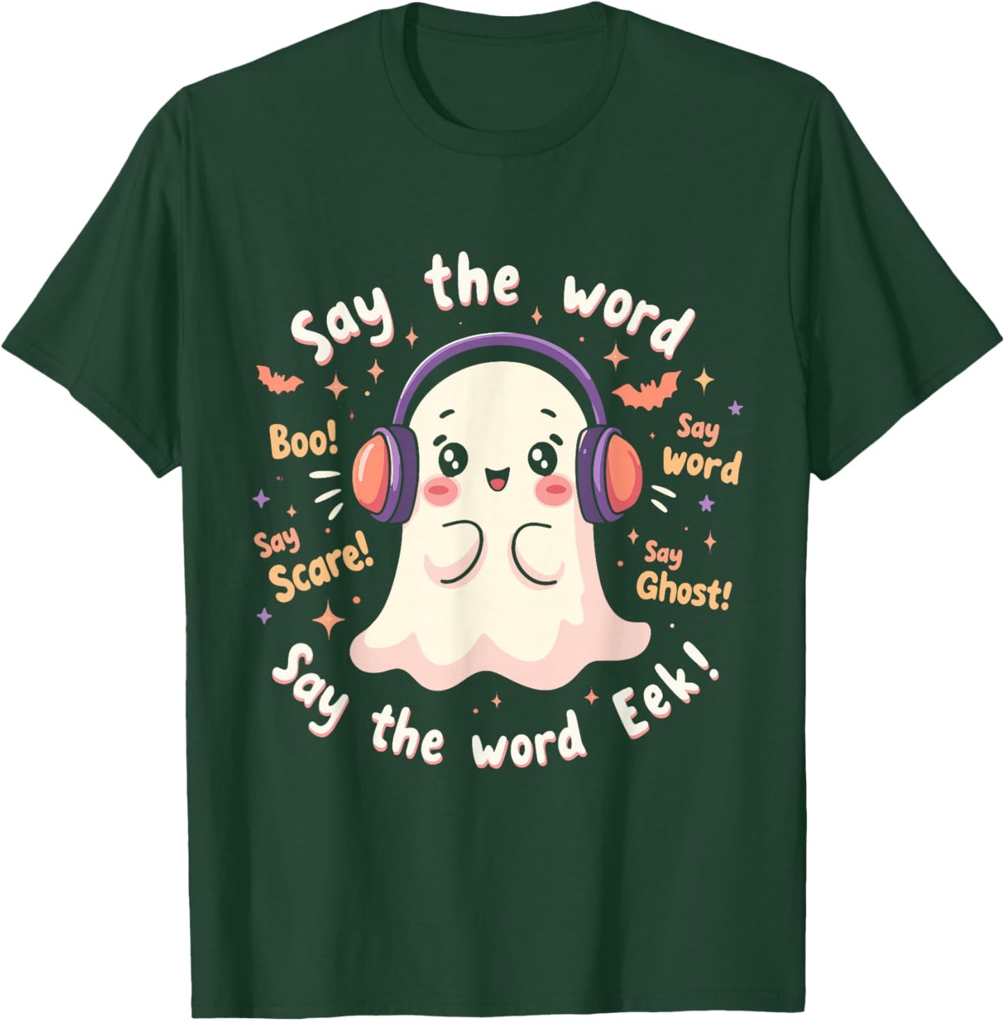 Halloween Audiologist Cute Ghost Spooky Audiology T-Shirt - T-Shirt | Forest