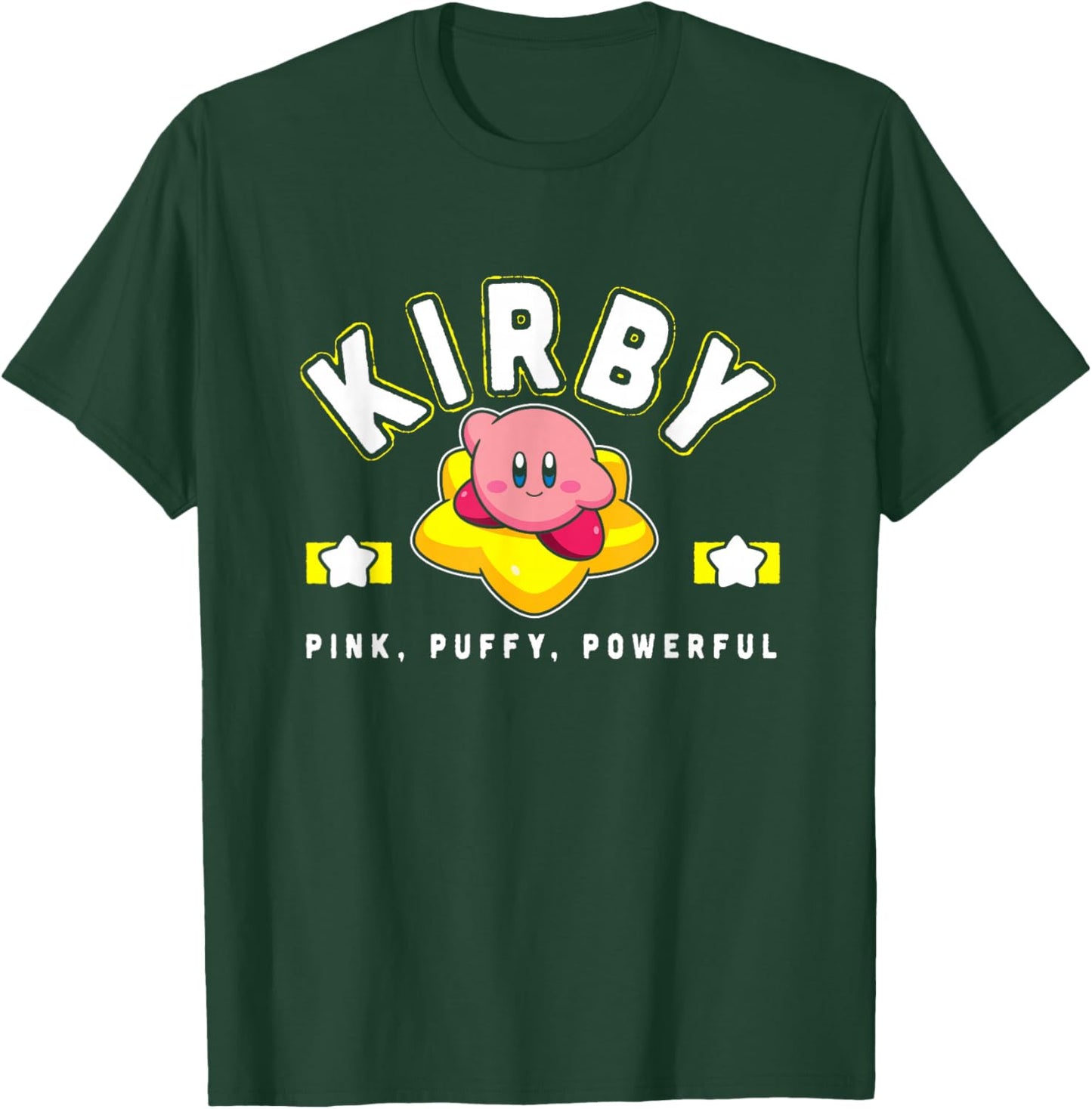 Kirby Pink Puffy Powerful Star Frame Varsity T-Shirt - T-Shirt | Forest