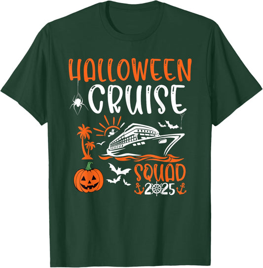 Halloween Cruise Squad 2025 Holiday Trip Family Matching T-Shirt - T-Shirt | Forest