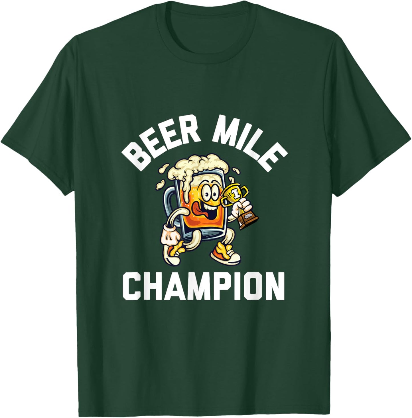 Beer Mile Champion Funny Race Running Beer Drinking T-Shirt - T-Shirt | Forest