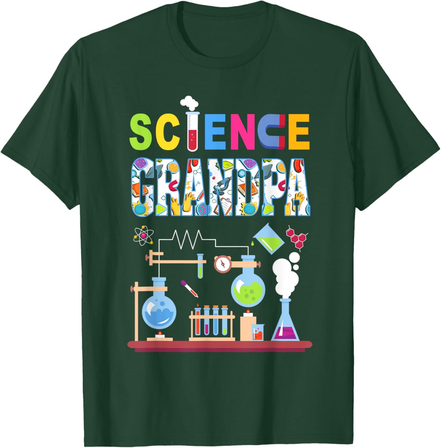 Science Grandpa Family Science Birthday Party Matching T-Shirt - T-Shirt | Forest
