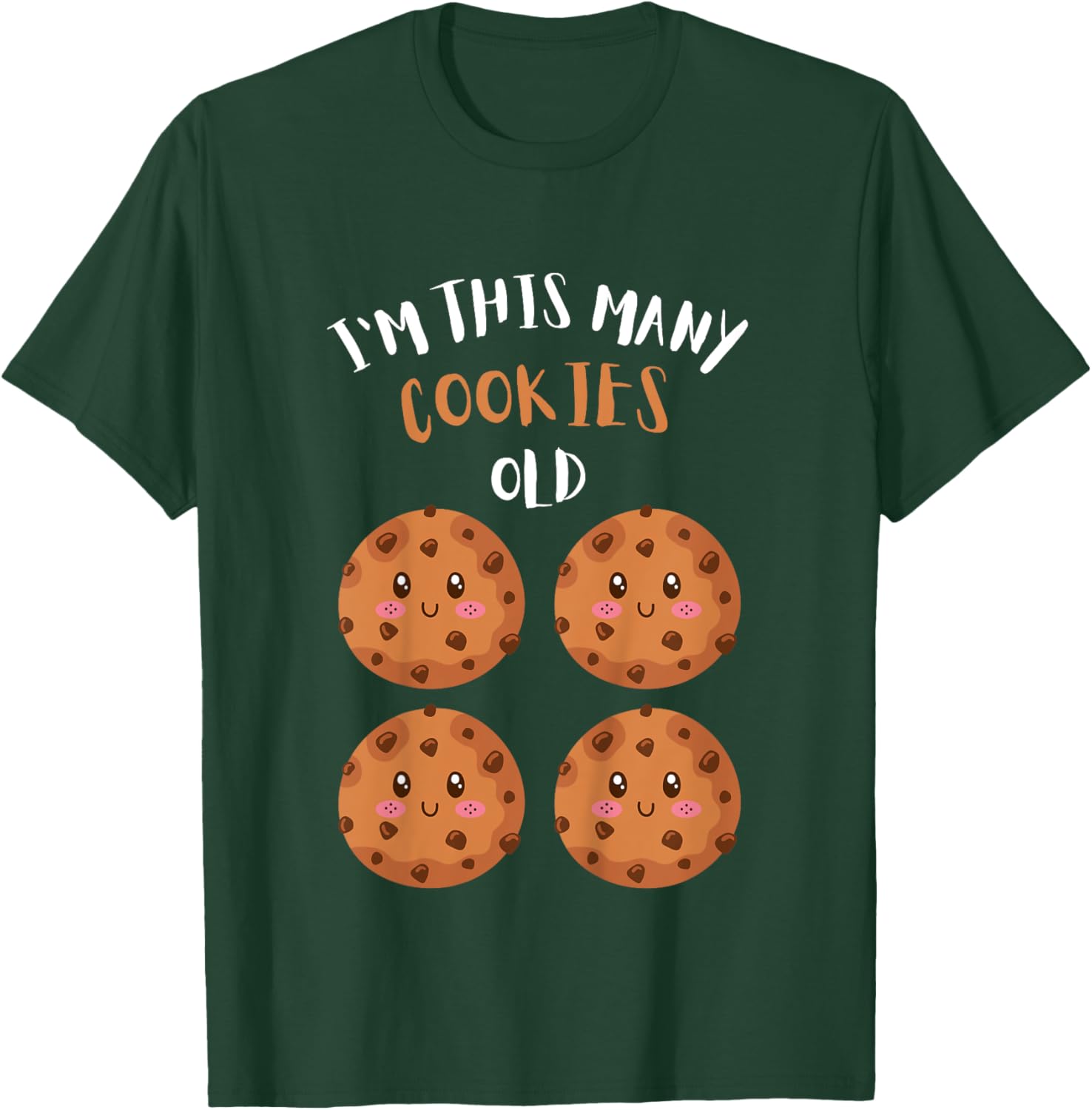 Kids I'm This Many Cookies Old Cookie 4th Birthday 4 Years Old T-Shirt - T-Shirt | Forest