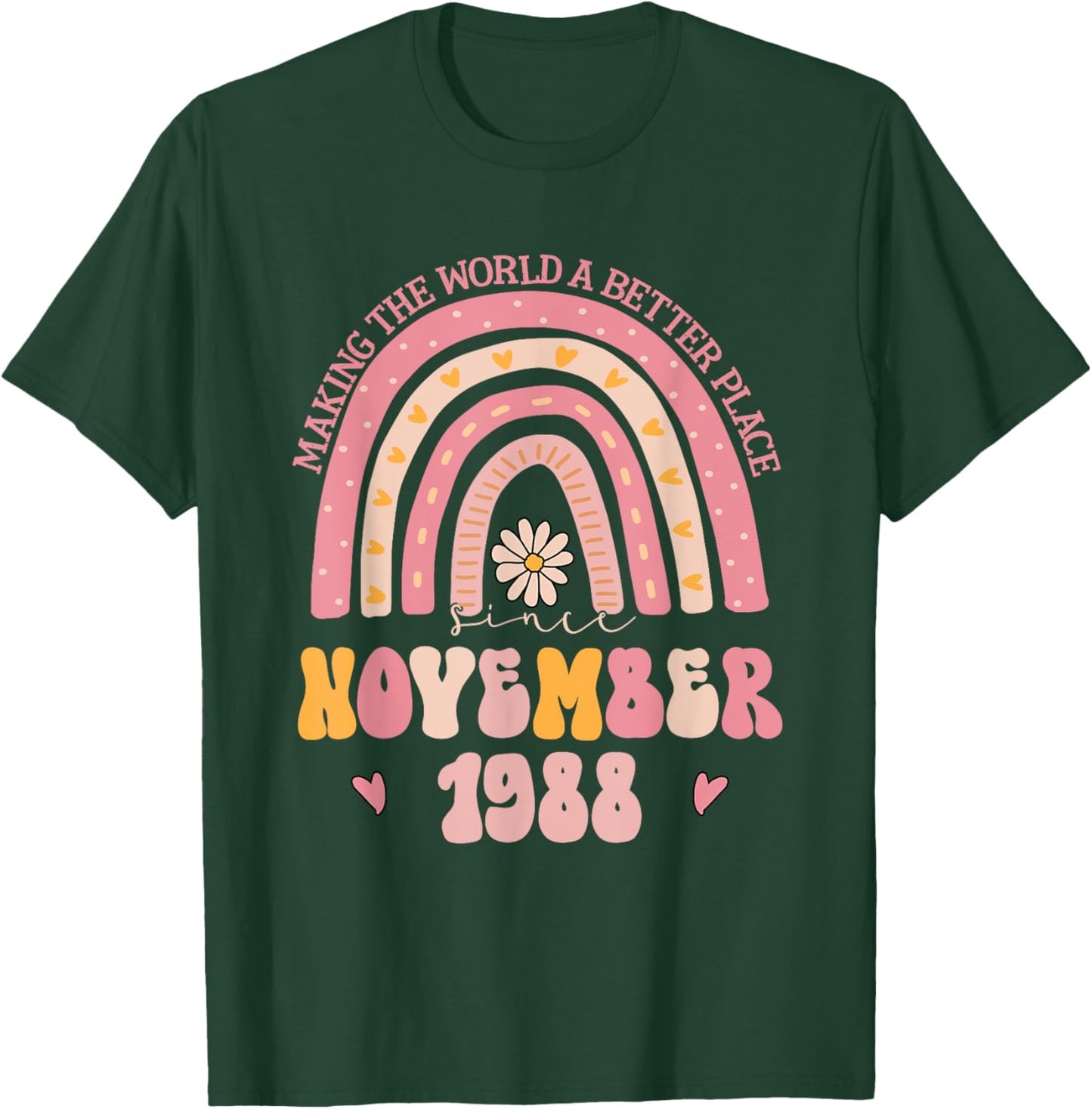 Turning 36 Retro November 1988 36th birthday T-Shirt - T-Shirt | Forest