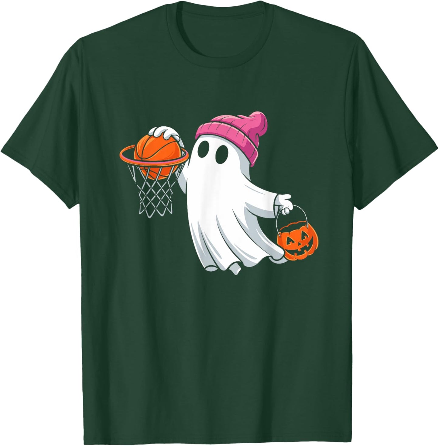 Ghost Playing Basketball Halloween Costume for Boys Kids T-Shirt - T-Shirt | Forest