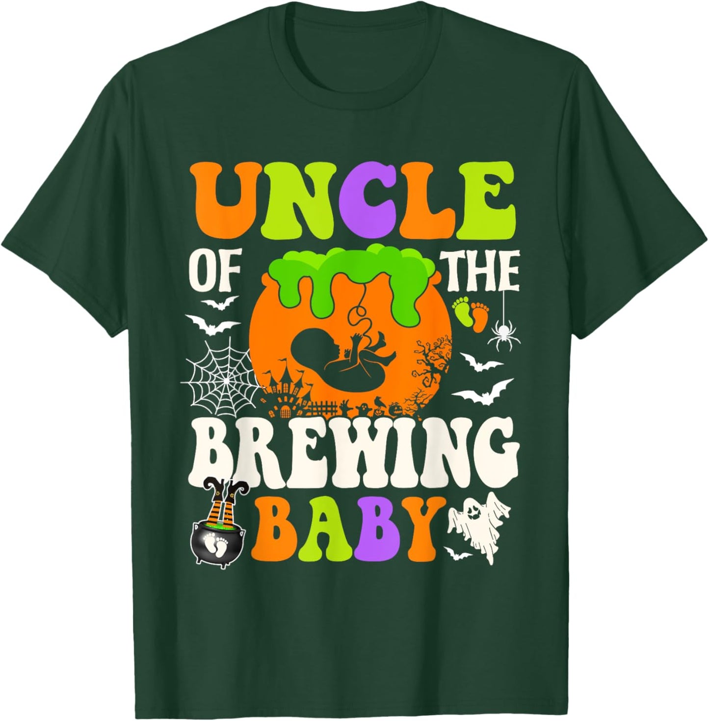 Uncle Of The Brewing Baby Halloween Pregnancy Baby Shower T-Shirt - T-Shirt | Forest