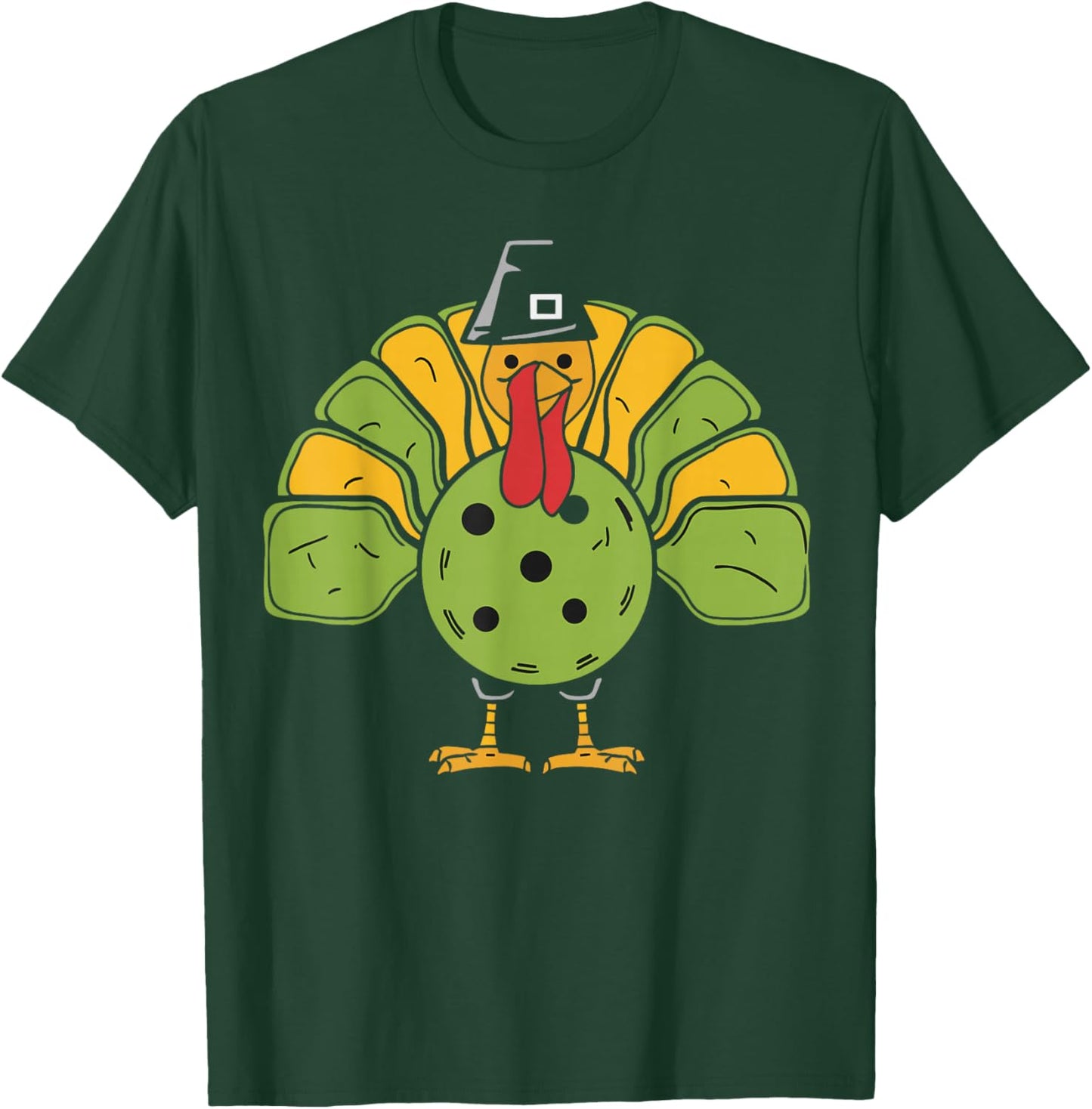 Funny Thanksgiving Turkey Pickleball Lovers T-Shirt - T-Shirt | Forest