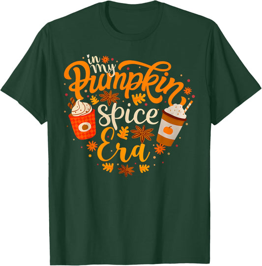 In My Pumpkin Spice Era Funny Retro Fall Vibes Thanksgiving T-Shirt - T-Shirt | Forest