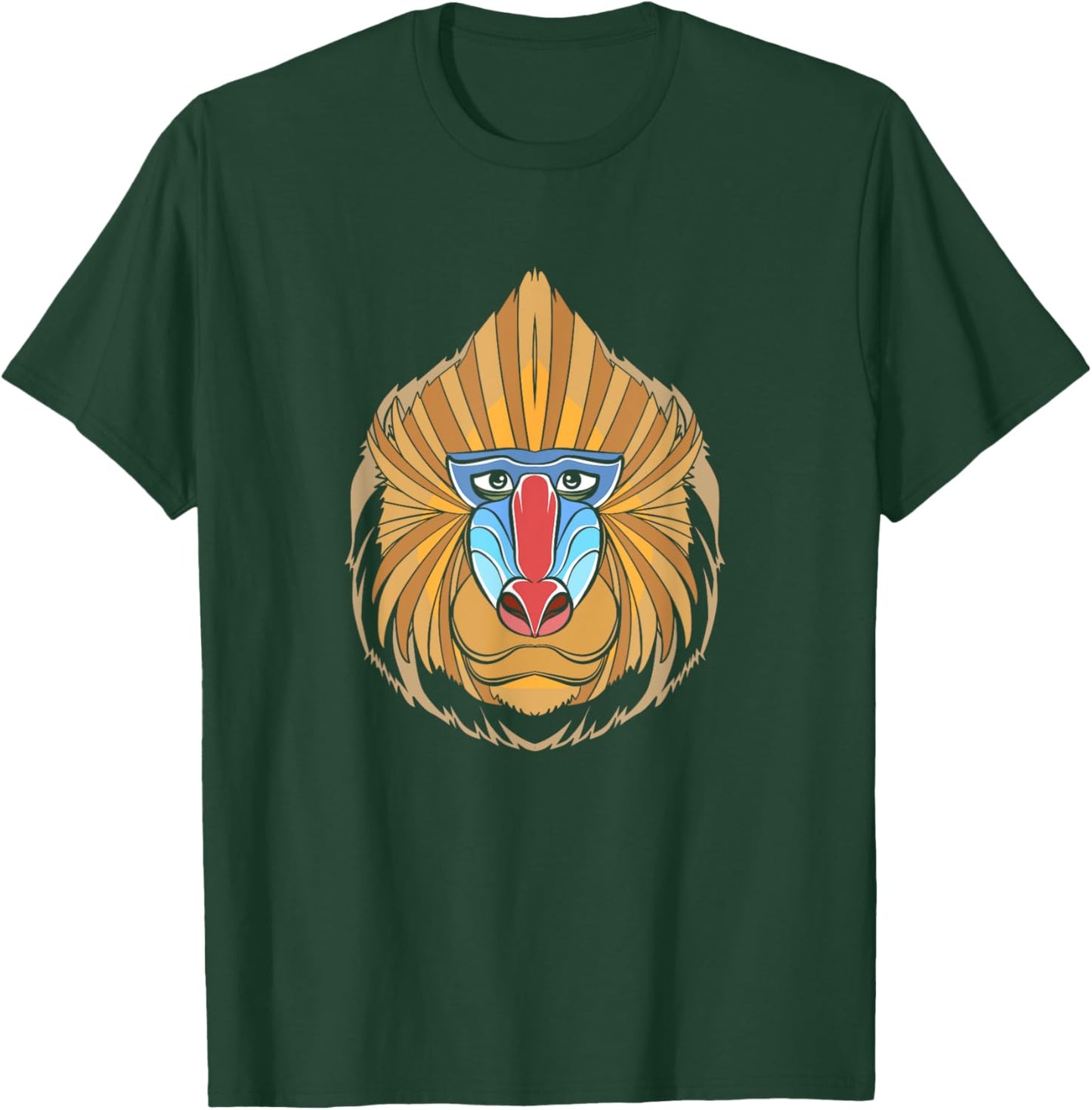Baboon Face Halloween Scary Baboon Monkey T-Shirt - T-Shirt | Forest