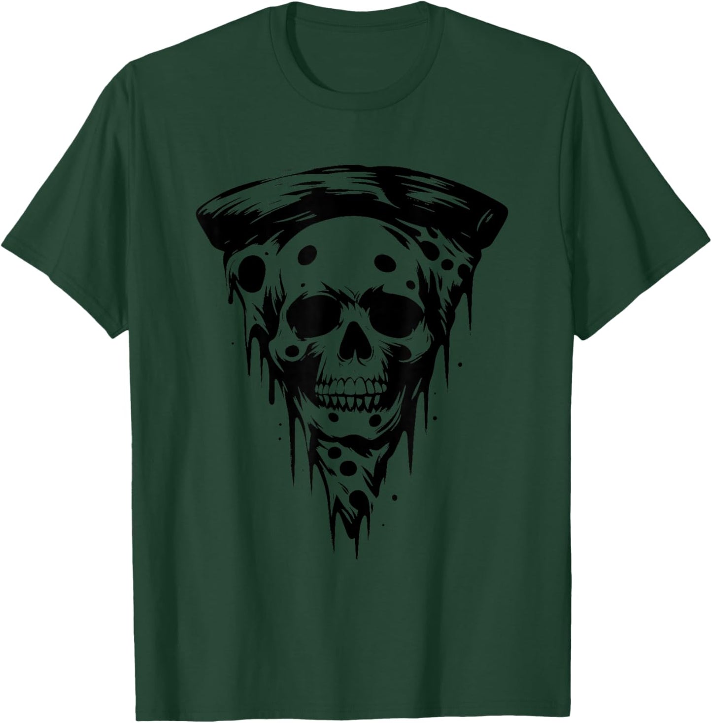 Pizza Skull - Creepy Skeleton Pizza Halloween Lover T-Shirt - T-Shirt | Forest