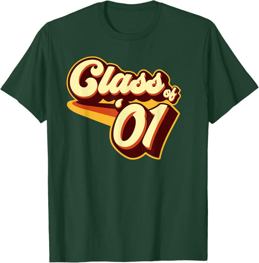 Class of 01 Reunion Retro 2001 T-Shirt - T-Shirt | Forest