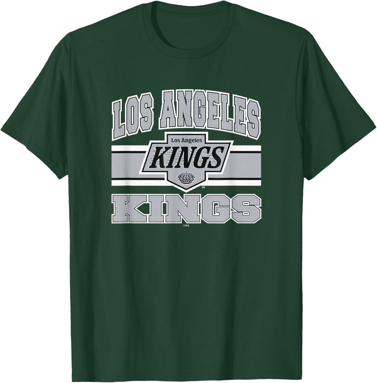 Los Angeles Kings Stripe Dark Heather Officially Licensed T-Shirt - T-Shirt | Forest