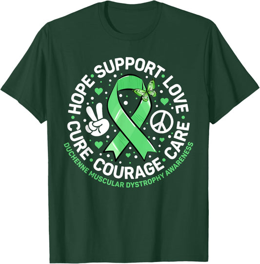 Cute Green Ribbon Support Squad Duchenne Muscular Dystrophy T-Shirt - T-Shirt | Forest