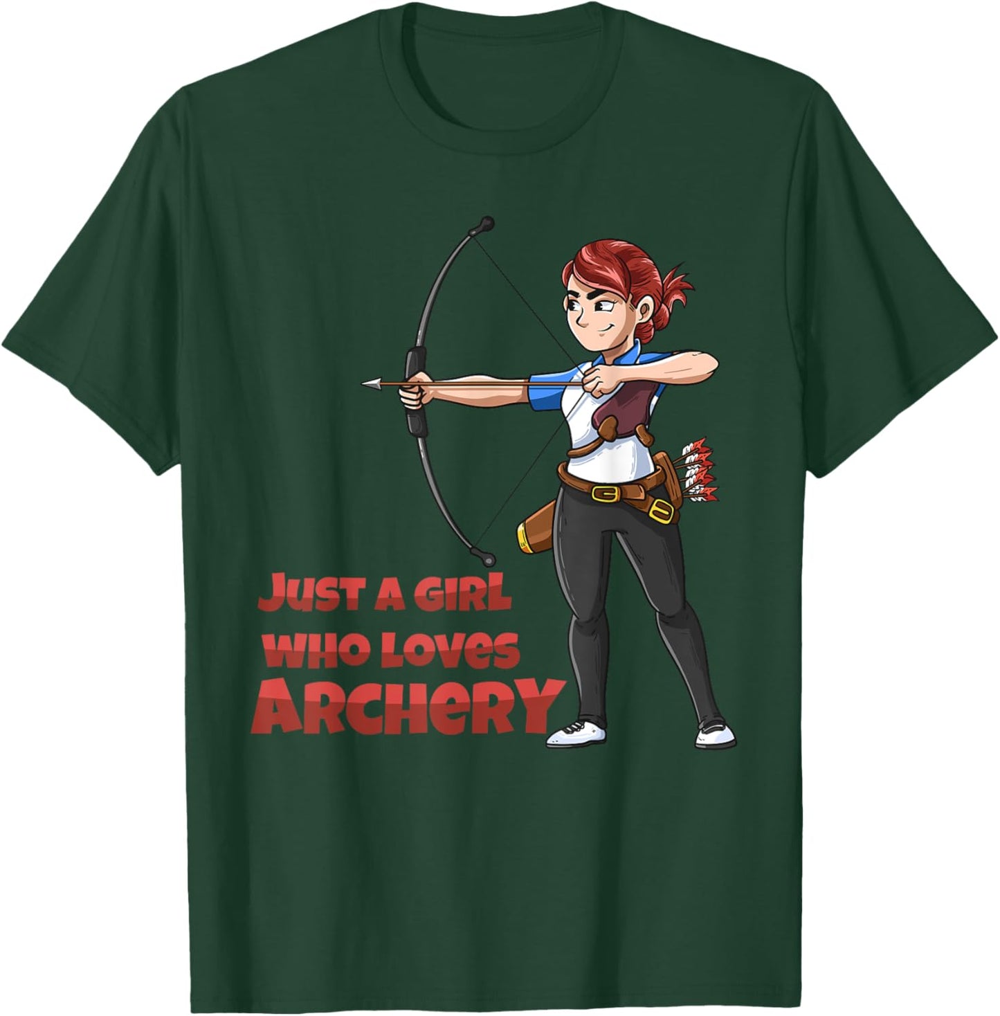Just A Girl Who Loves Archery Bow And Arrow Archer Women T-Shirt - T-Shirt | Forest
