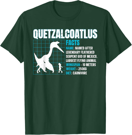 Quetzalcoatlus Facts - Black -Adult T-Shirt - T-Shirt | Forest