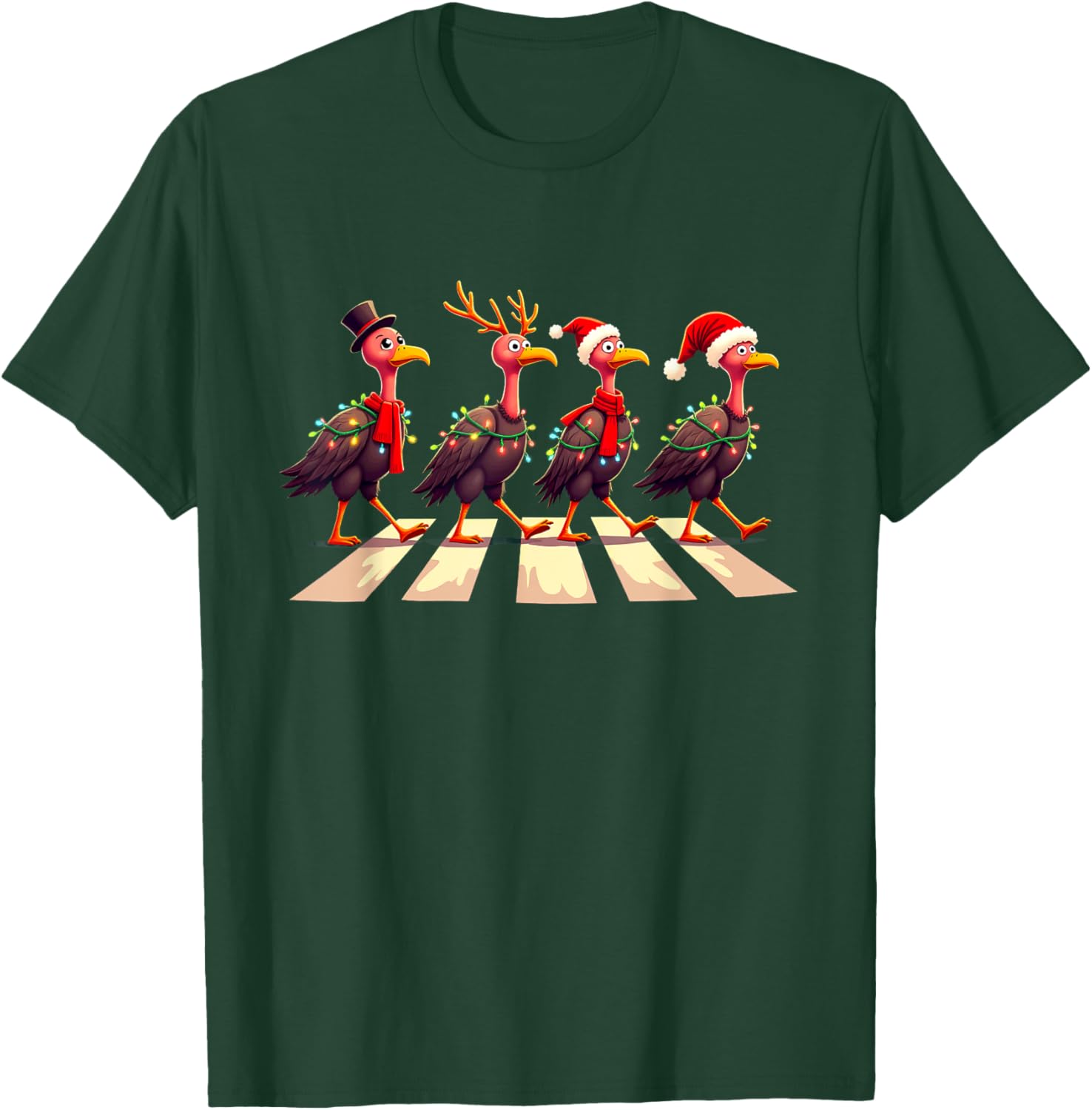 Turkey Vulture Crossing Road Xmas T-Shirt - T-Shirt | Forest