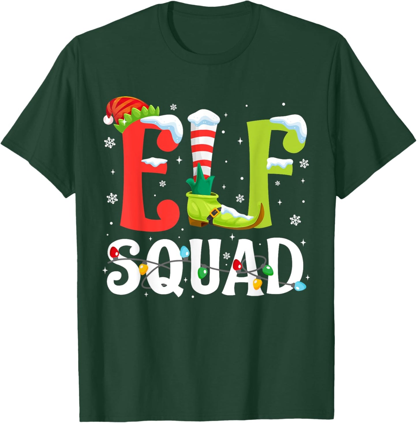 Elf Squad Christmas Family Matching Pajamas Xmas Elf Pajama T-Shirt - T-Shirt | Forest