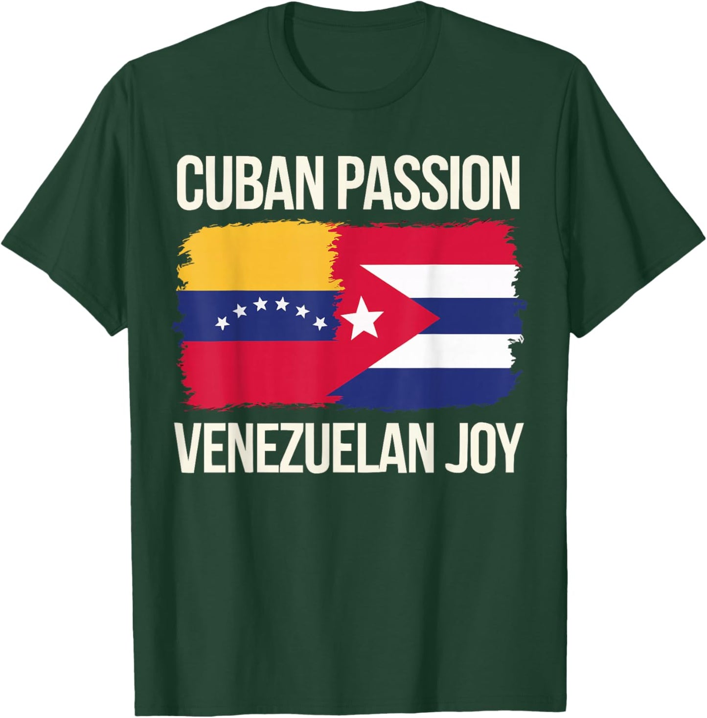 Half Venezuelan Half Cuban Cuba Flag Country Venezuela T-Shirt - T-Shirt | Forest