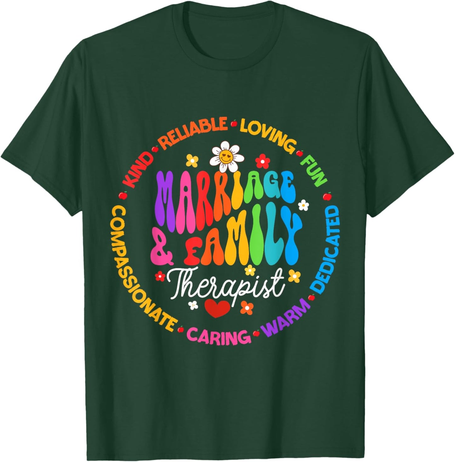 Groovy Marriage & Family Therapist Therapy LMFT Appreciation T-Shirt - T-Shirt | Forest