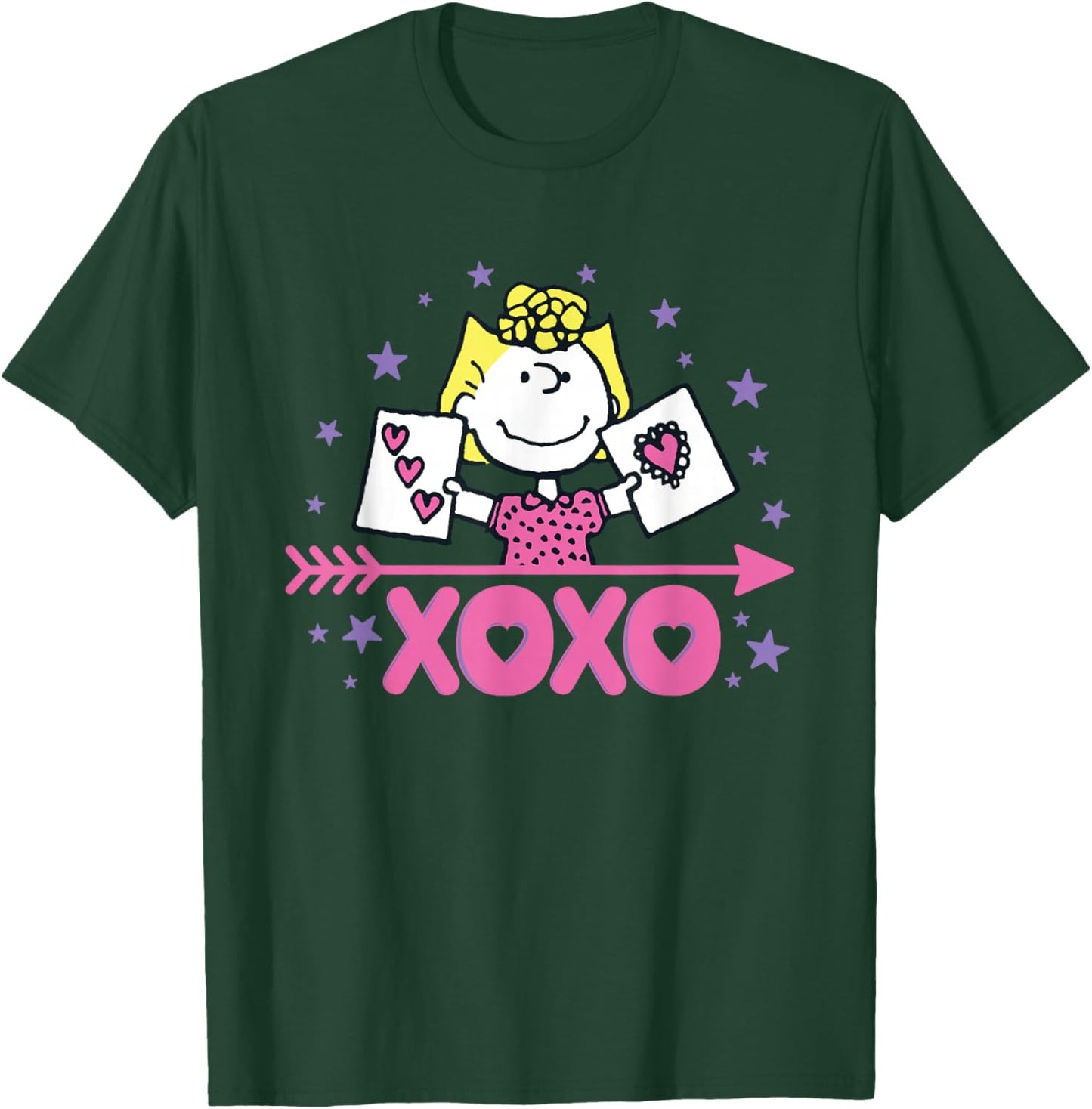 Peanuts Sally Brown XOXO Love Hearts T-Shirt - T-Shirt | Forest