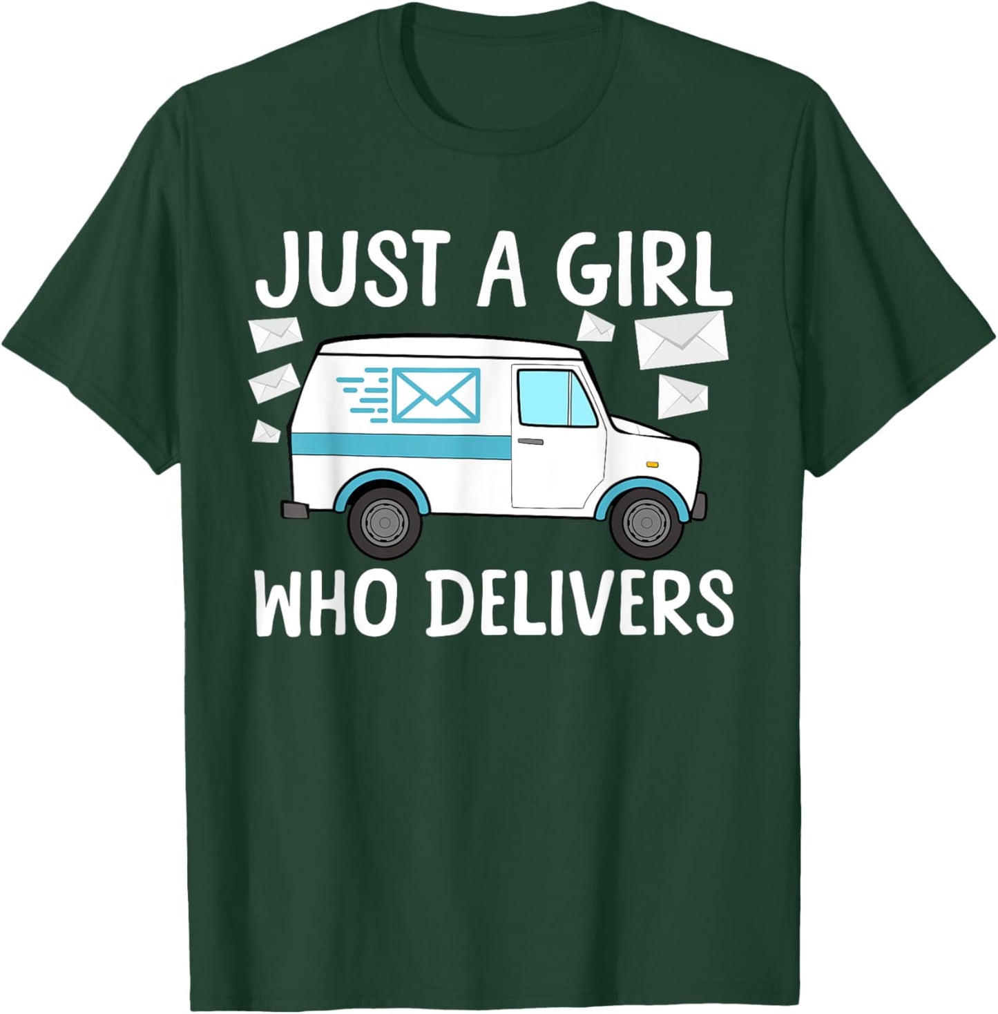 Mail Lady Design Girls Postal Worker Mail Carrier T-Shirt - T-Shirt | Forest