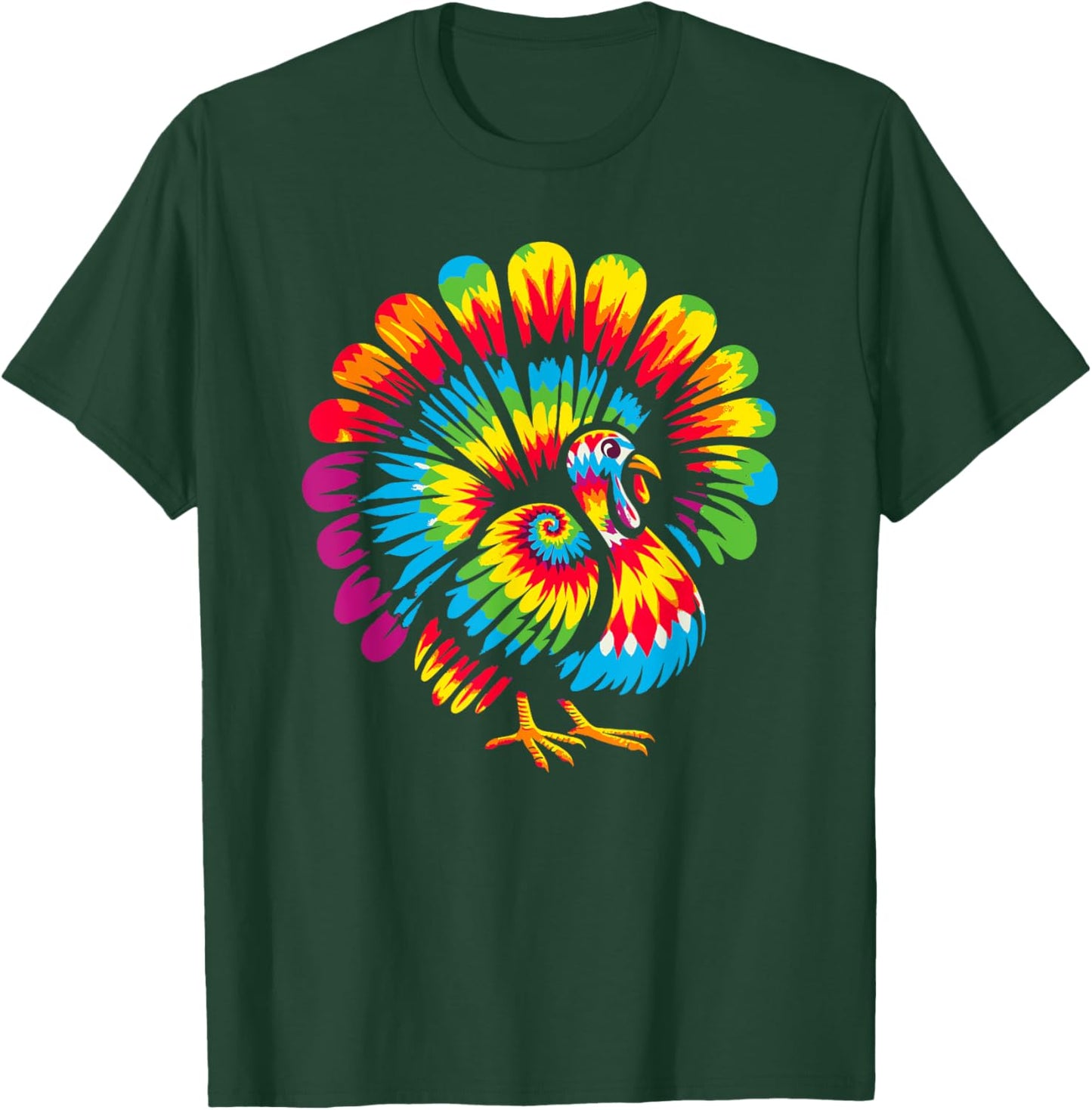 Tie Dye Turkey Thanksgiving T-Shirt - T-Shirt | Forest