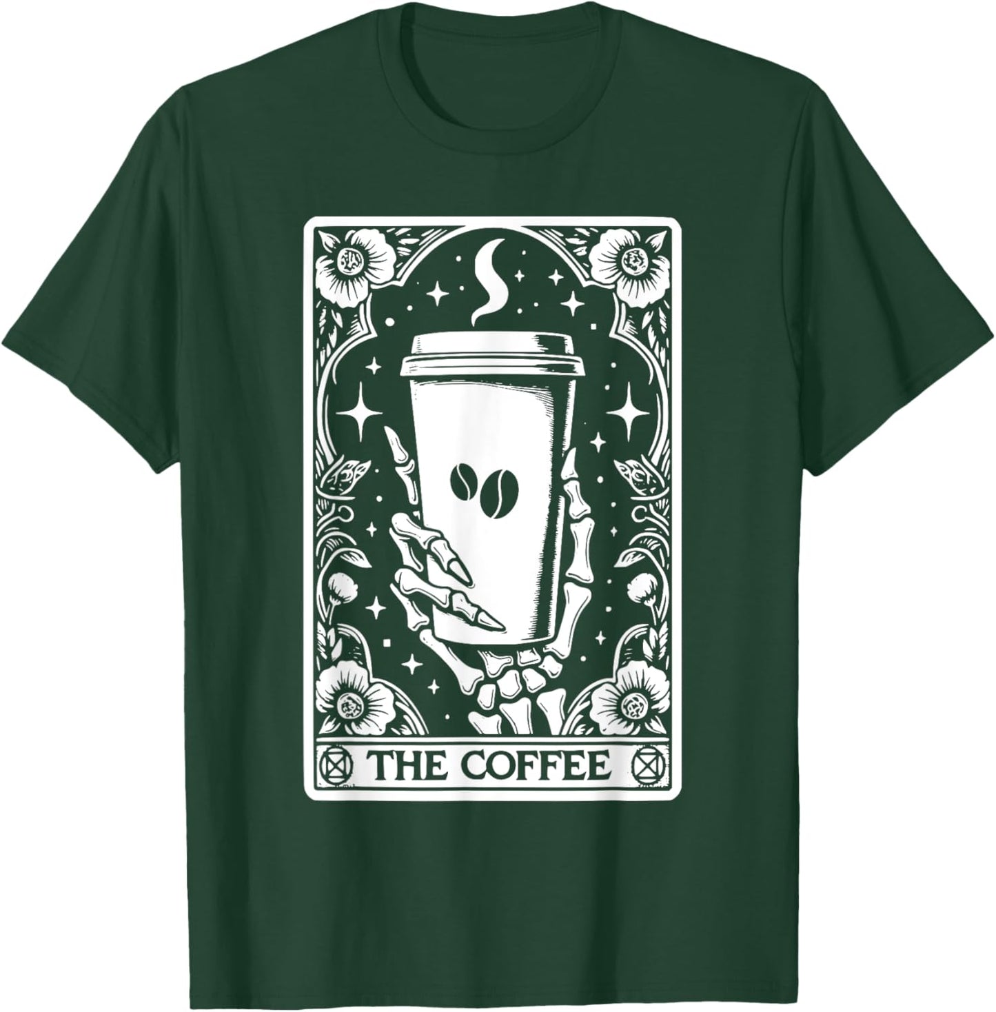 The Coffee Tarot Cards Skeleton Coffee Gifts Tarot Card T-Shirt - T-Shirt | Forest