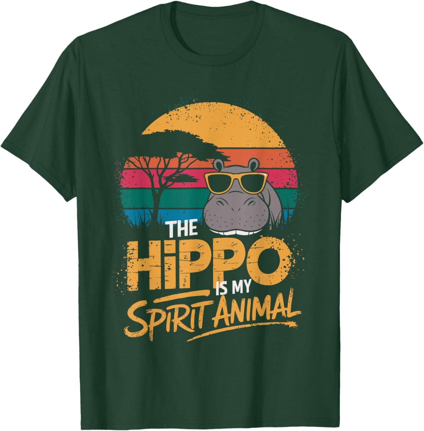 The Hippo Is My Spirit Animal Funny Hippo T-Shirt - T-Shirt | Forest