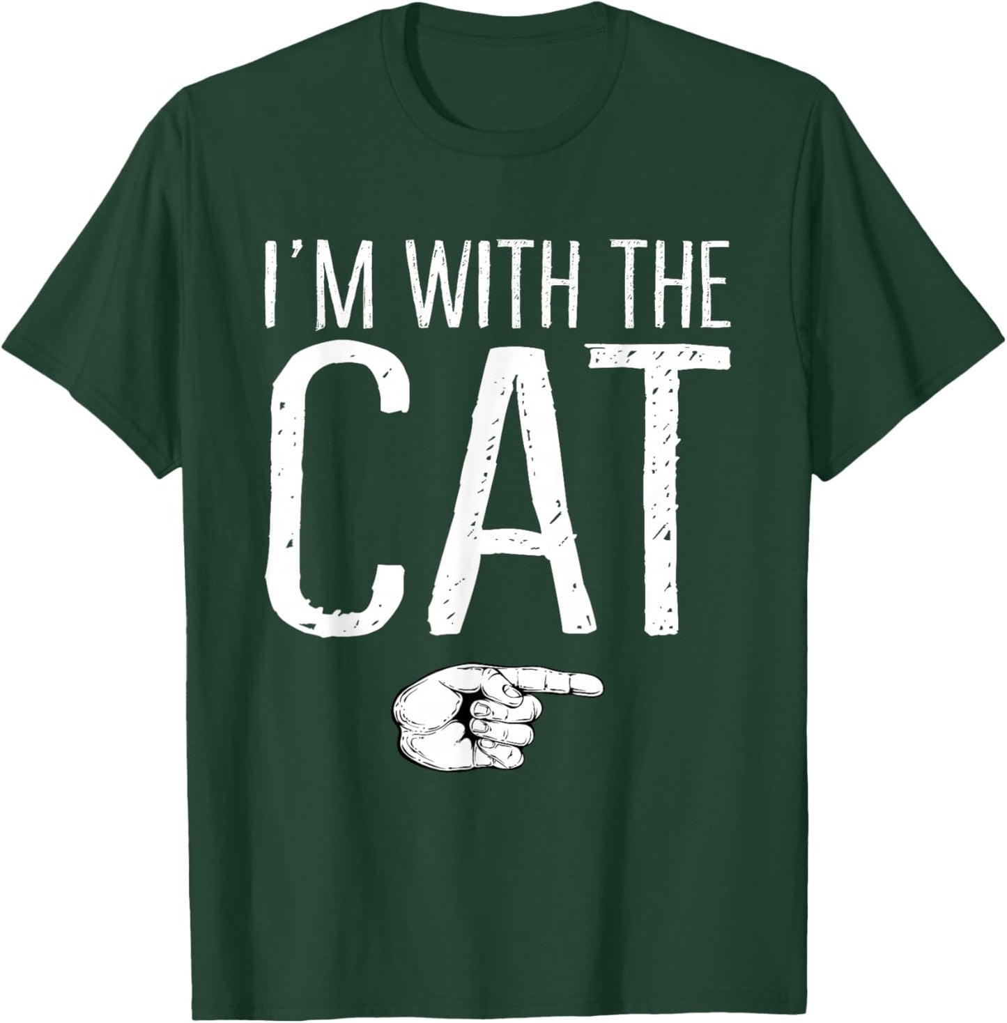 I'm With The Cat Matching Costume Lazy Halloween Party T-Shirt - T-Shirt | Forest