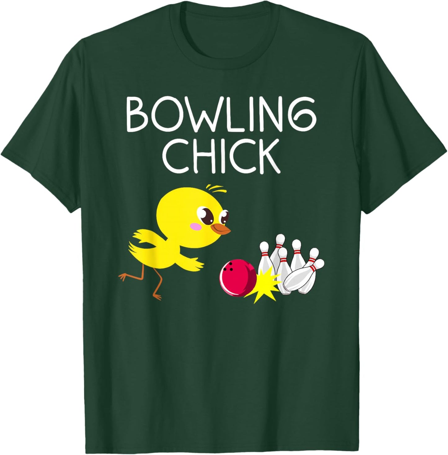 Funny Bowling Design for Girls Women Bowler Bowling Lover T-Shirt - T-Shirt | Forest