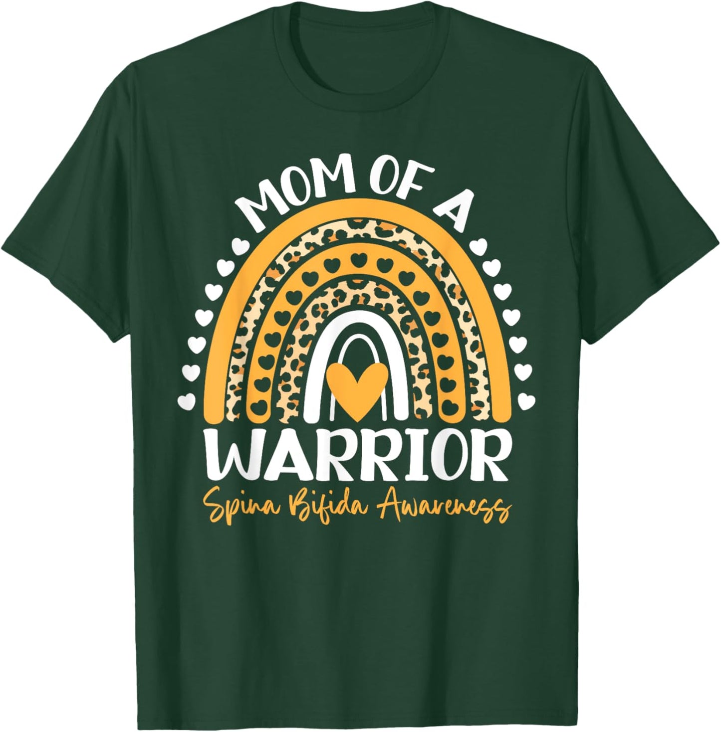 Mom Of a Warrior Yellow Support Spina Bifida Awareness Month T-Shirt - T-Shirt | Forest