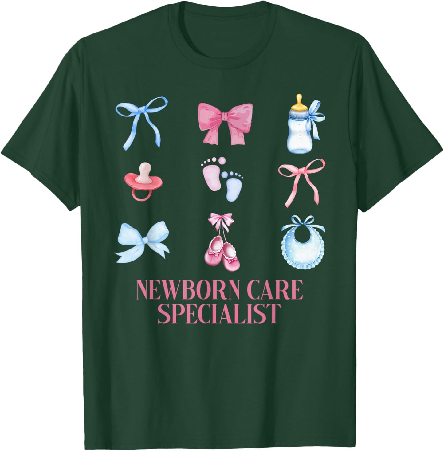 Coquette NCS Newborn Care Specialist Mother Baby Nurse T-Shirt - T-Shirt | Forest