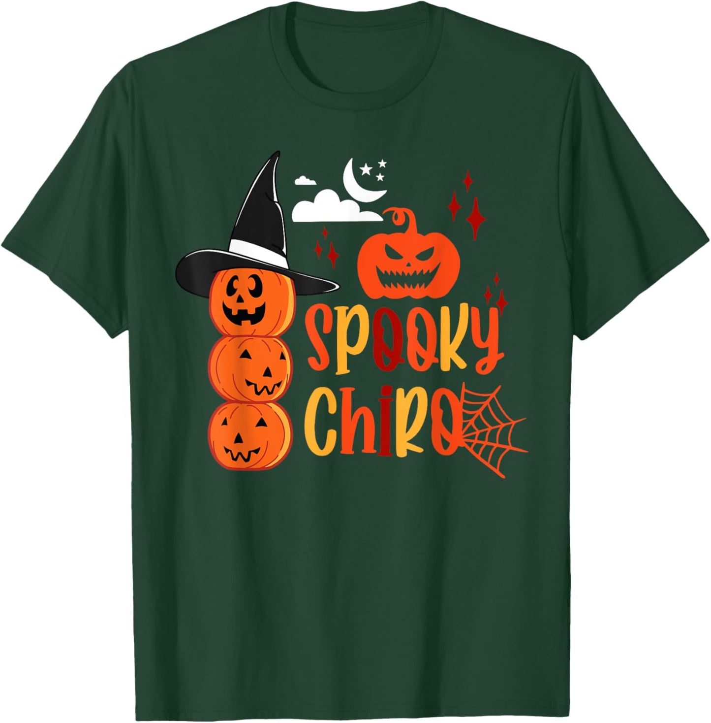 Spooky Chiro Pumpkin Witch Chiropractic Halloween Costume T-Shirt - T-Shirt | Forest